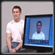 Image of a person in front of a video camera